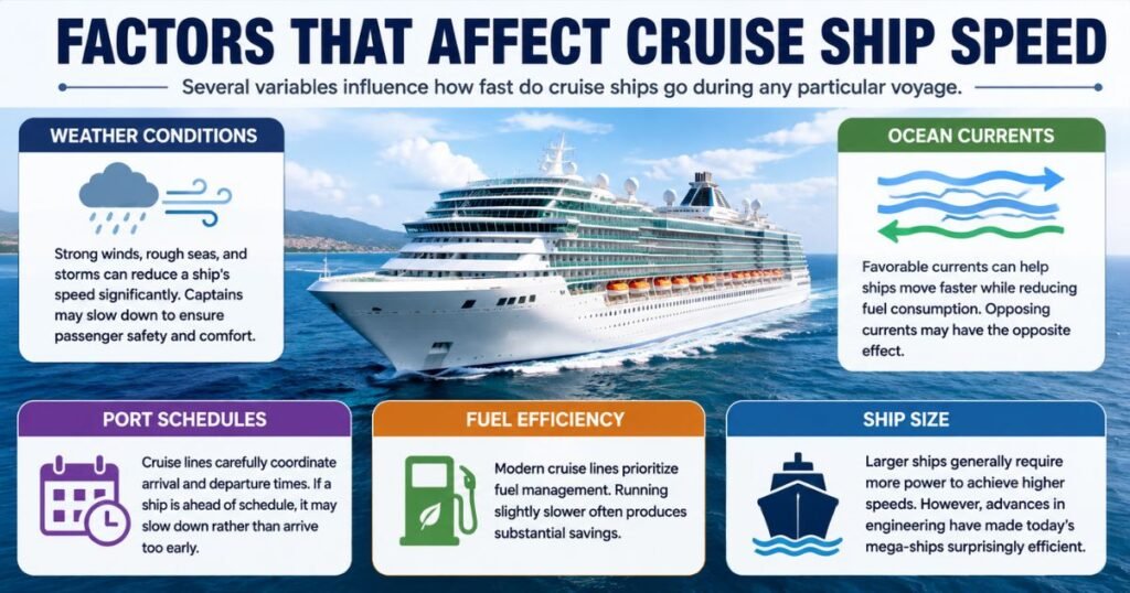 Factors that affect cruise ship speed
